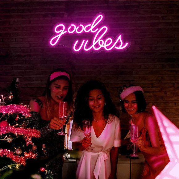 Blue Good Vibe Only Neon Party/Dorm/Wedding/Bday/Babyshower/Graduation LED Light - Picture 4 of 9